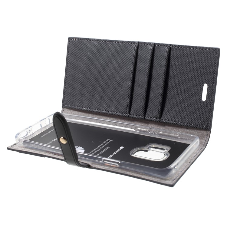 MERCURY GOOSPERY Milano Diary Leather Case Wallet for Samsung Galaxy S9 SM-G960 - Black-7