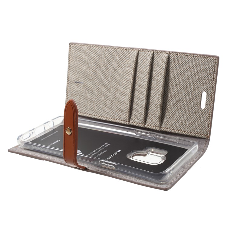 MERCURY GOOSPERY Milano Diary Leather Shell Wallet for Samsung Galaxy S9 SM-G960 - Khaki-6