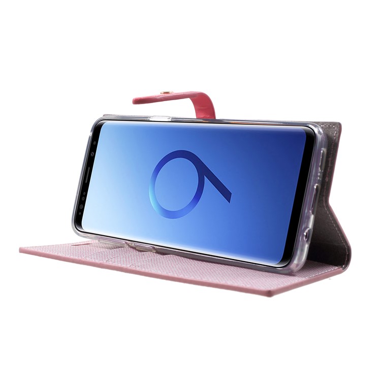 MERCURY GOOSPERY Milano Diary Leather Casing Wallet for Samsung Galaxy S9 SM-G960 - Pink-4