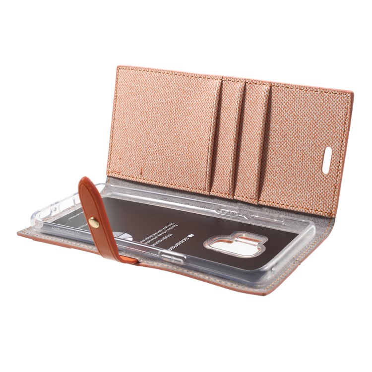 MERCURY GOOSPERY Milano Diary Leather Mobile Phone Case Wallet for Samsung Galaxy S9 SM-G960 - Orange-6