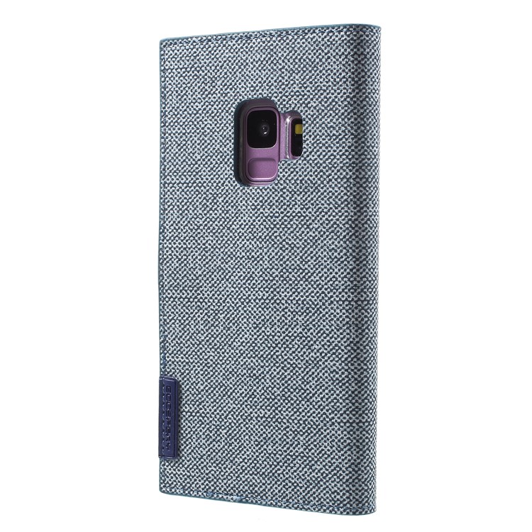 MERCURY GOOSPERY Milano Diary Leather Cell Phone Case Wallet for Samsung Galaxy S9 SM-G960 - Blue-3