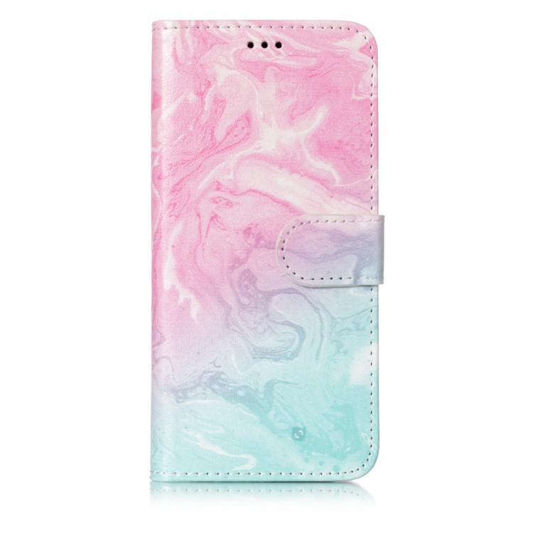 Patterned PU Leather Wallet Stand Flip Cover for Samsung Galaxy S9 G960 - Colorful Melt Rock-1