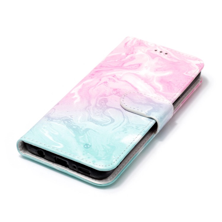 Patterned PU Leather Wallet Stand Flip Cover for Samsung Galaxy S9 G960 - Colorful Melt Rock-5
