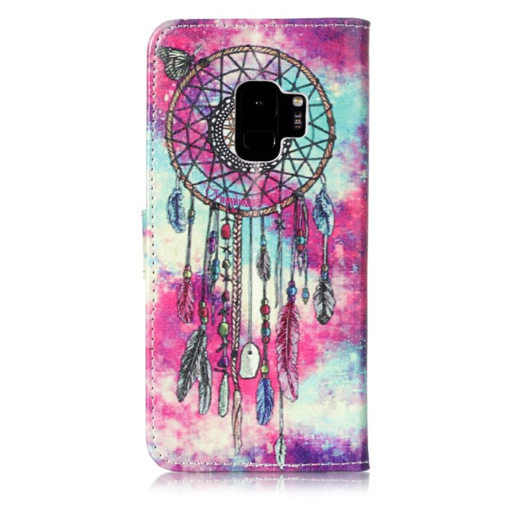 Patterned PU Leather Wallet Stand Phone Shell for Samsung Galaxy S9 G960 - Colorized Dream Catcher-2