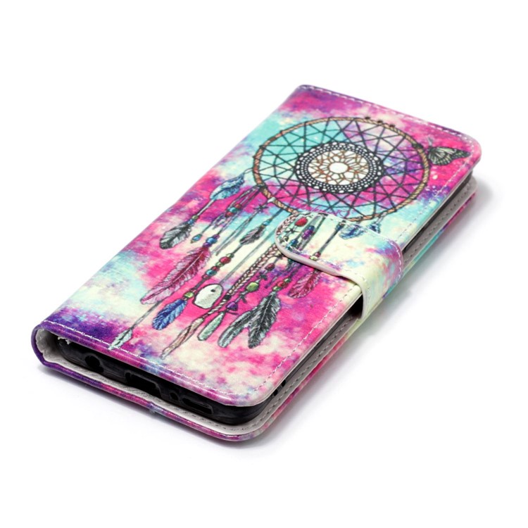 Patterned PU Leather Wallet Stand Phone Shell for Samsung Galaxy S9 G960 - Colorized Dream Catcher-5