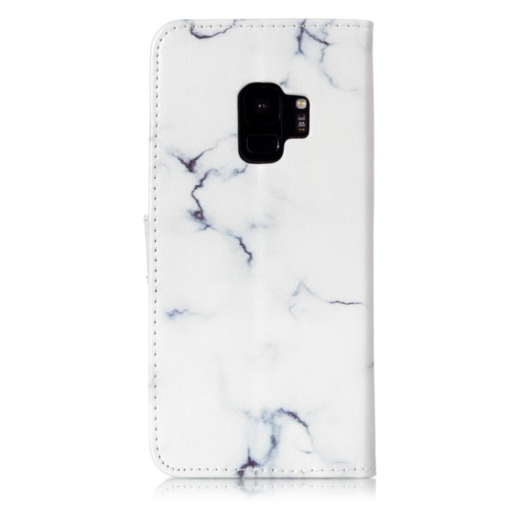 Patterned PU Leather Wallet Mobile Casing for Samsung Galaxy S9 G960 - White Marble-2
