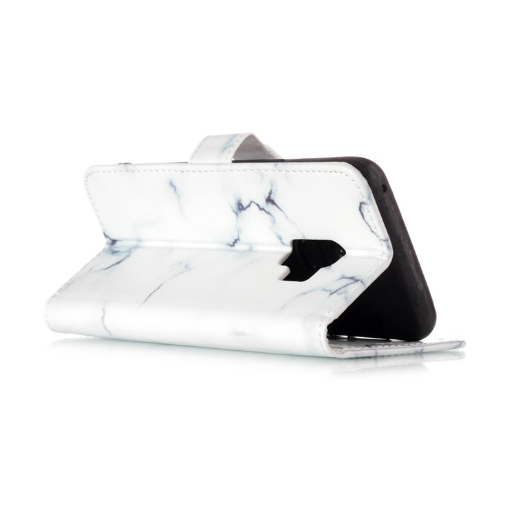 Patterned PU Leather Wallet Mobile Casing for Samsung Galaxy S9 G960 - White Marble-4