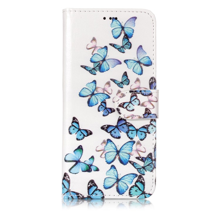 Patterned PU Leather Wallet Stand Cell Phone Cover for Samsung Galaxy S9 G960 - Flying Butterflies-1