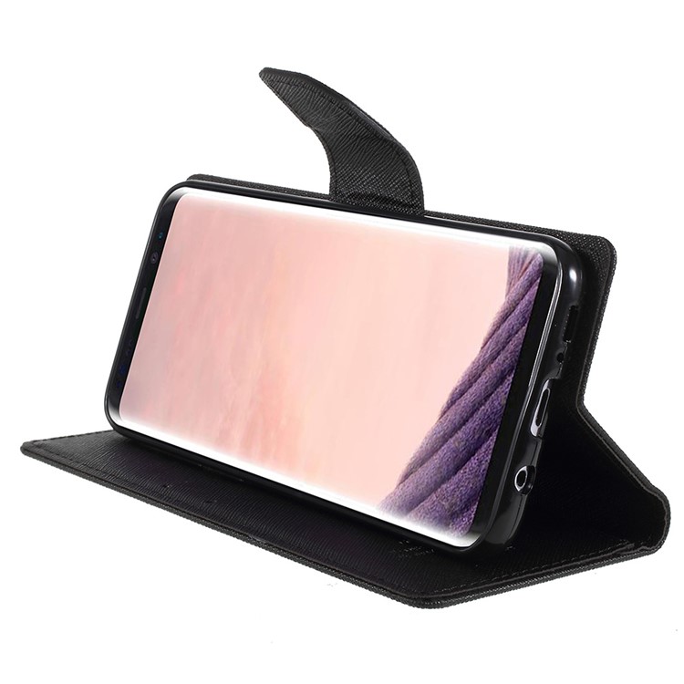MERCURY GOOSPERY Fancy Flip Leather Wallet Phone Casing for Samsung Galaxy S8 Plus SM-G955 - Black-4