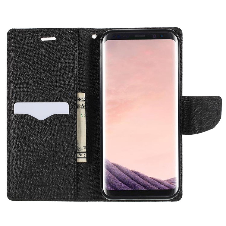 MERCURY GOOSPERY Fancy Flip Leather Wallet Phone Casing for Samsung Galaxy S8 Plus SM-G955 - Black-6
