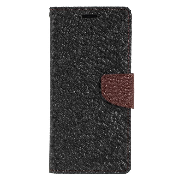 MERCURY GOOSPERY Fancy Flip Leather Wallet Phone Cover for Samsung Galaxy S8 Plus SM-G955 - Black / Brown-1