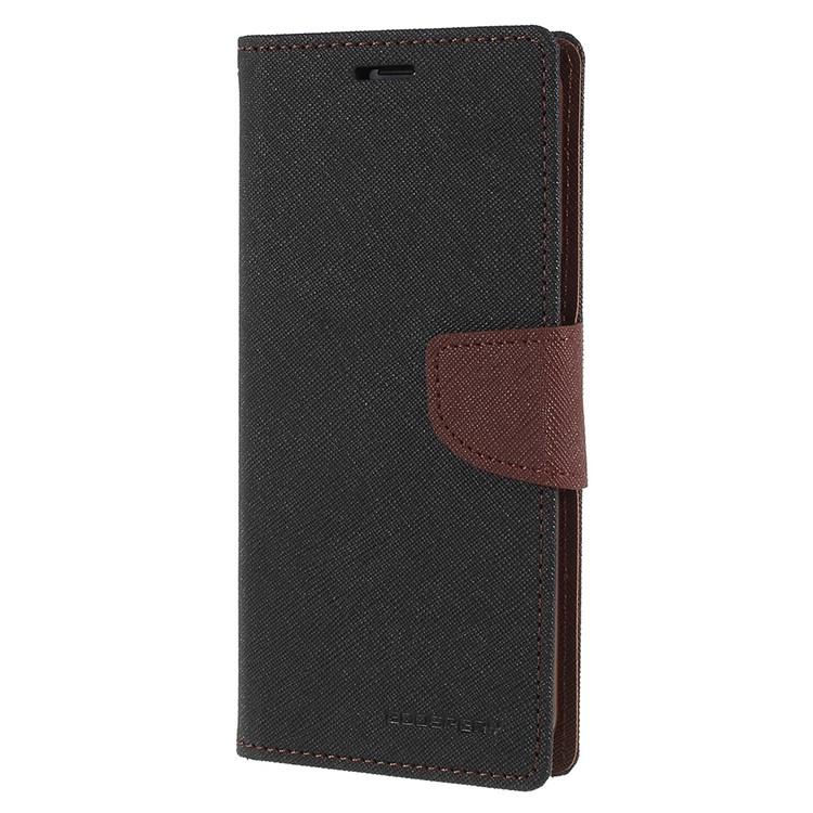 MERCURY GOOSPERY Fancy Flip Leather Wallet Phone Cover for Samsung Galaxy S8 Plus SM-G955 - Black / Brown-2