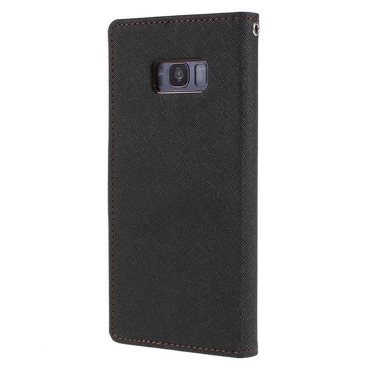 MERCURY GOOSPERY Fancy Flip Leather Wallet Phone Cover for Samsung Galaxy S8 Plus SM-G955 - Black / Brown-3