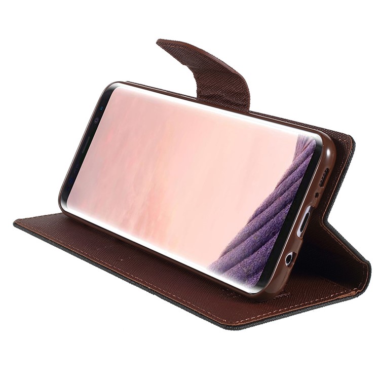 MERCURY GOOSPERY Fancy Flip Leather Wallet Phone Cover for Samsung Galaxy S8 Plus SM-G955 - Black / Brown-4