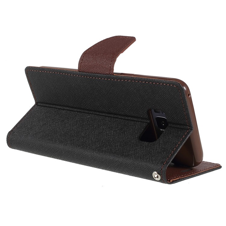 MERCURY GOOSPERY Fancy Flip Leather Wallet Phone Cover for Samsung Galaxy S8 Plus SM-G955 - Black / Brown-5