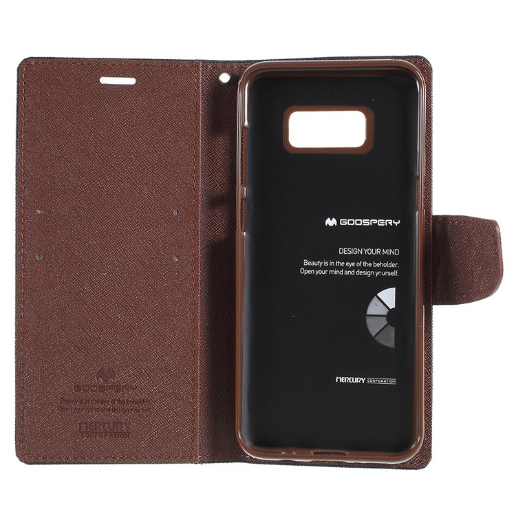 MERCURY GOOSPERY Fancy Flip Leather Wallet Phone Cover for Samsung Galaxy S8 Plus SM-G955 - Black / Brown-7