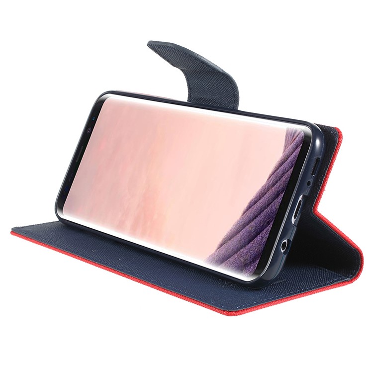 MERCURY GOOSPERY Fancy Flip Leather Wallet Phone Shell for Samsung Galaxy S8 Plus SM-G955 - Red-4