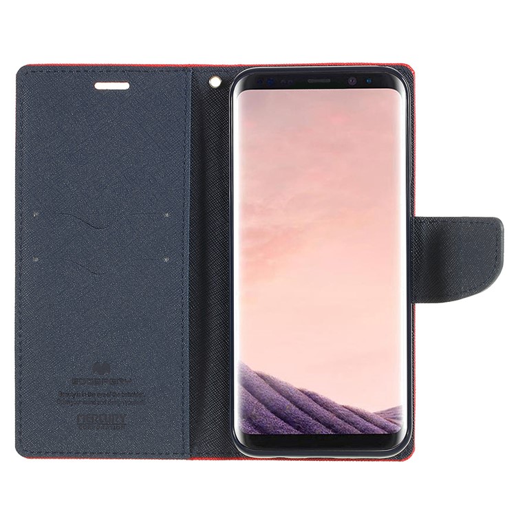 MERCURY GOOSPERY Fancy Flip Leather Wallet Phone Shell for Samsung Galaxy S8 Plus SM-G955 - Red-6
