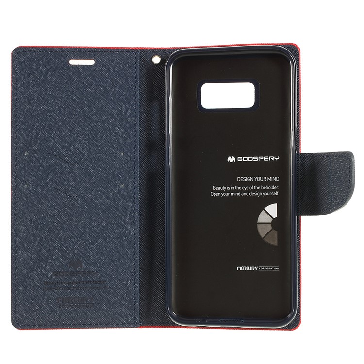 MERCURY GOOSPERY Fancy Flip Leather Wallet Phone Shell for Samsung Galaxy S8 Plus SM-G955 - Red-7