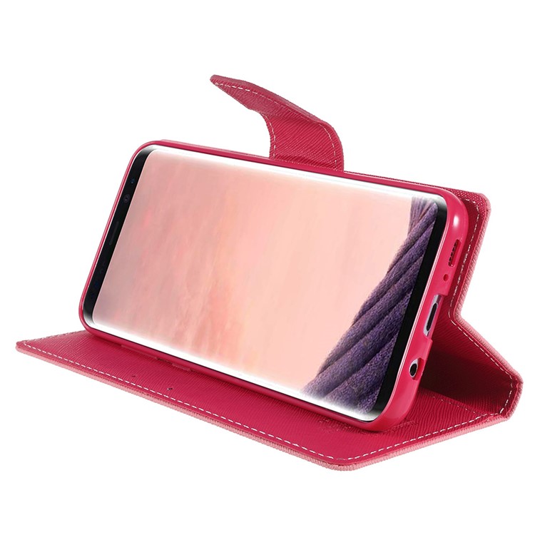MERCURY GOOSPERY Fancy Flip Leather Wallet Mobile Phone Casing for Samsung Galaxy S8+ SM-G955 - Pink-4