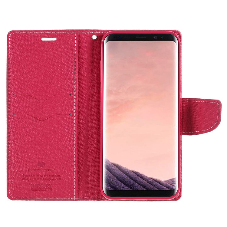 MERCURY GOOSPERY Fancy Flip Leather Wallet Mobile Phone Casing for Samsung Galaxy S8+ SM-G955 - Pink-6