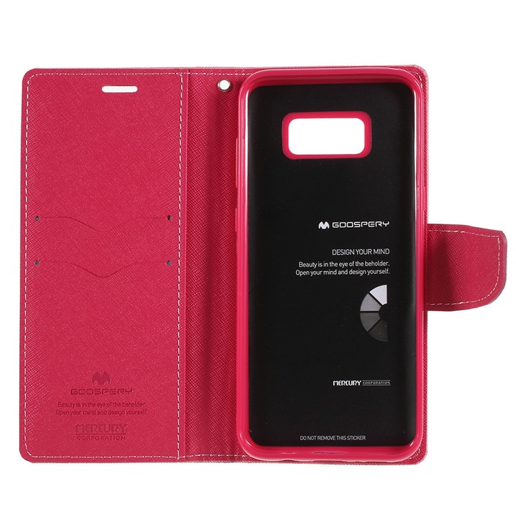 MERCURY GOOSPERY Fancy Flip Leather Wallet Mobile Phone Casing for Samsung Galaxy S8+ SM-G955 - Pink-7