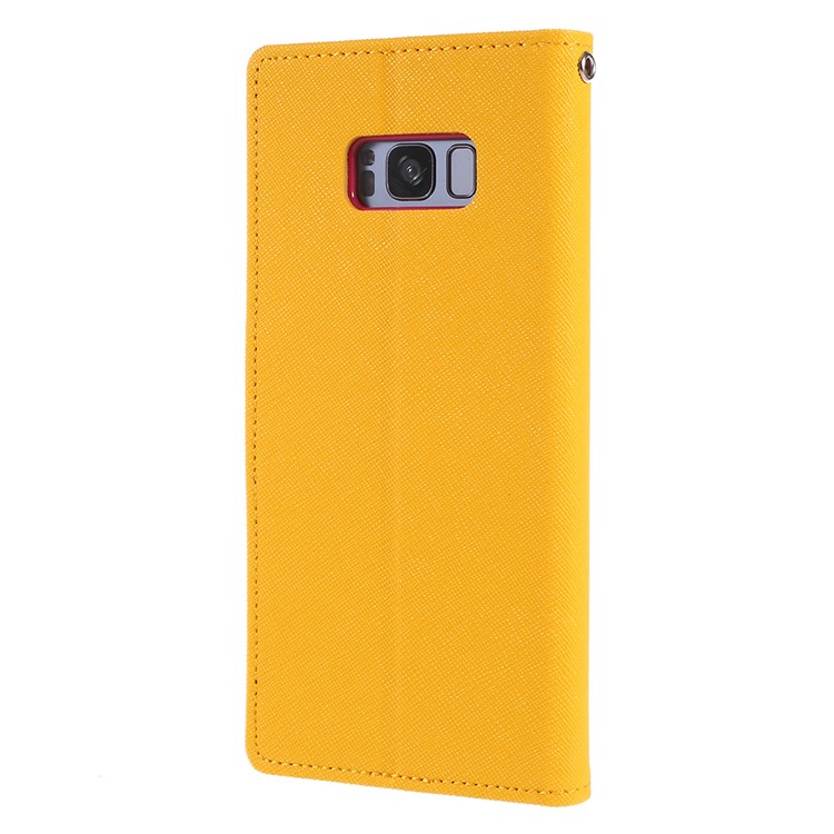 MERCURY GOOSPERY Fancy Flip Leather Wallet Cell Phone Case for Samsung Galaxy S8+ SM-G955 - Yellow-3