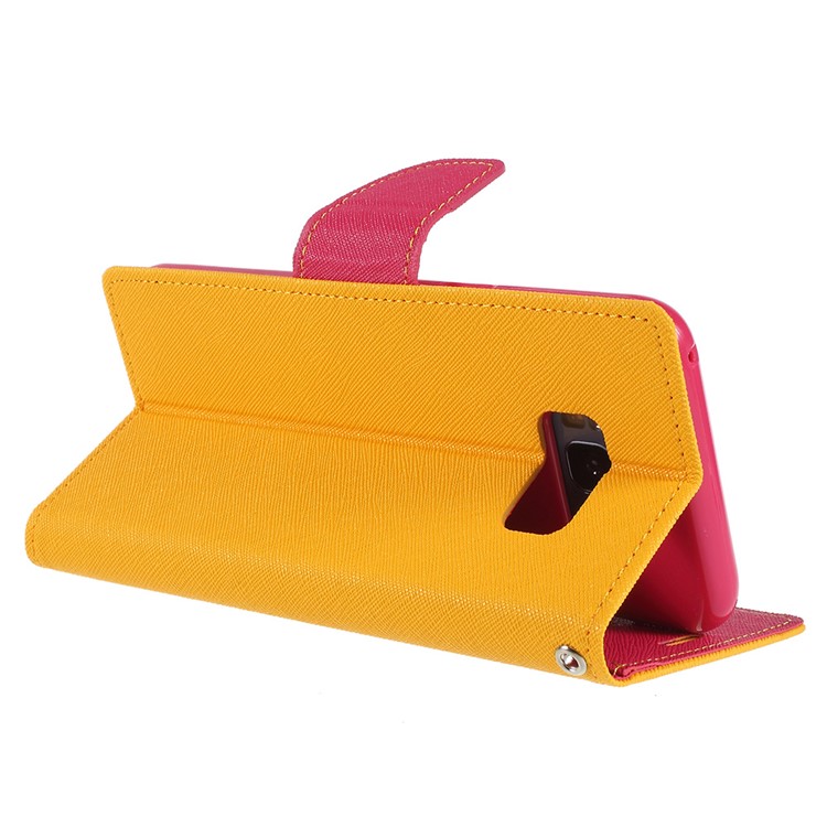 MERCURY GOOSPERY Fancy Flip Leather Wallet Cell Phone Case for Samsung Galaxy S8+ SM-G955 - Yellow-5