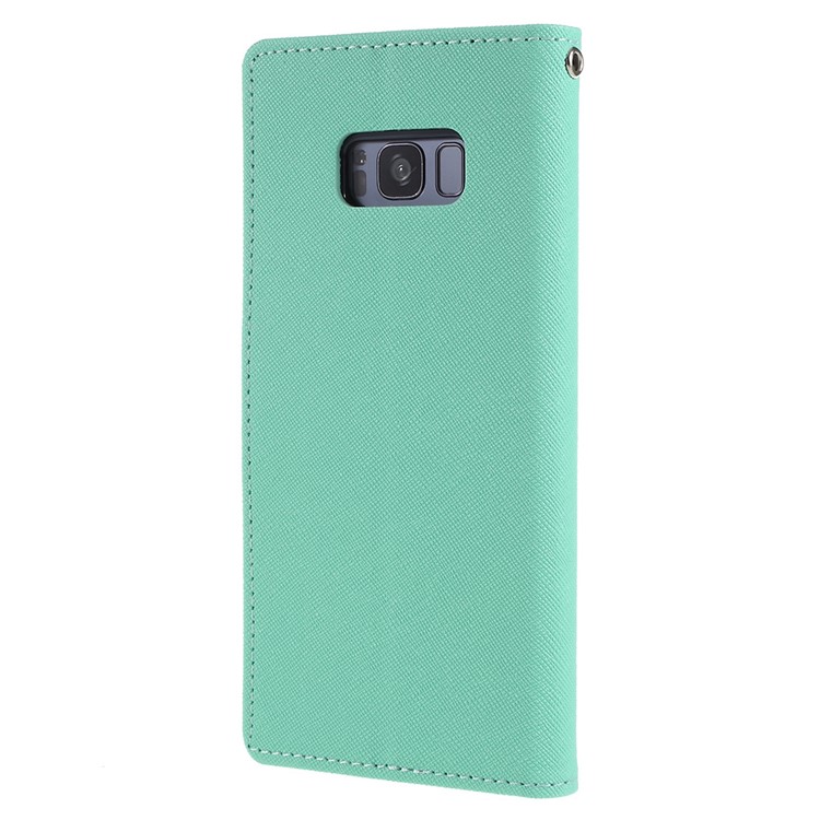 MERCURY GOOSPERY Fancy Flip Leather Wallet Mobile Phone Shell for Samsung Galaxy S8+ SM-G955 - Cyan-3
