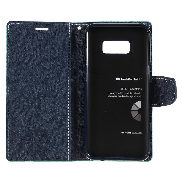 MERCURY GOOSPERY Fancy Flip Leather Wallet Mobile Phone Shell for Samsung Galaxy S8+ SM-G955 - Cyan-7