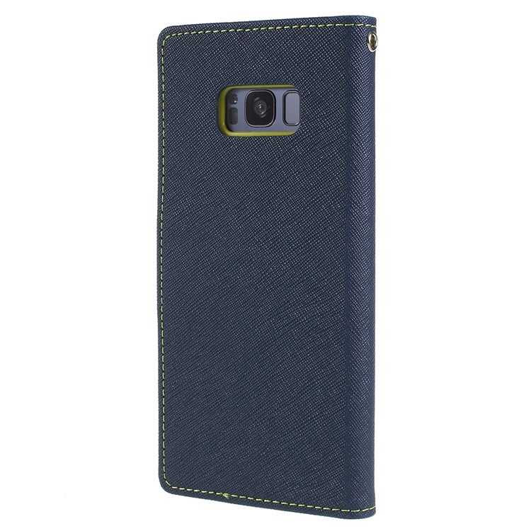 MERCURY GOOSPERY Fancy Flip Leather Wallet Cell Phone Shell for Samsung Galaxy S8+ SM-G955 - Dark Blue-3