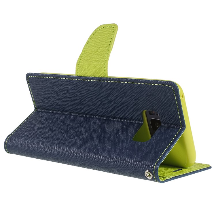 MERCURY GOOSPERY Fancy Flip Leather Wallet Cell Phone Shell for Samsung Galaxy S8+ SM-G955 - Dark Blue-5