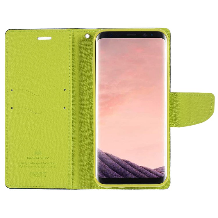 MERCURY GOOSPERY Fancy Flip Leather Wallet Cell Phone Shell for Samsung Galaxy S8+ SM-G955 - Dark Blue-6