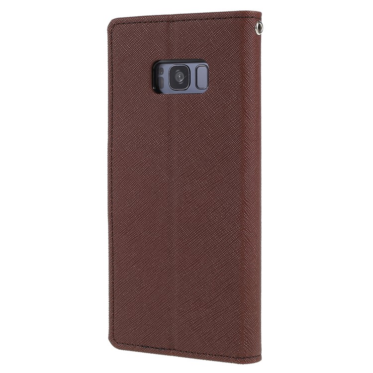 MERCURY GOOSPERY Fancy Flip Leather Wallet Protective Cell Phone Casing for Samsung Galaxy S8+ SM-G955 - Brown-3