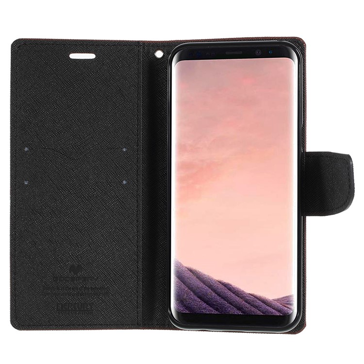 MERCURY GOOSPERY Fancy Flip Leather Wallet Protective Cell Phone Casing for Samsung Galaxy S8+ SM-G955 - Brown-6