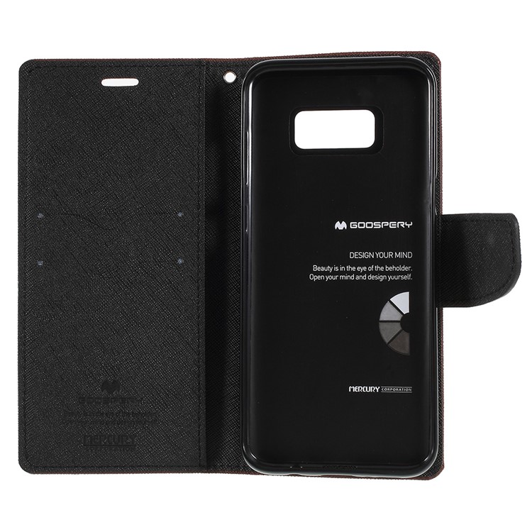 MERCURY GOOSPERY Fancy Flip Leather Wallet Protective Cell Phone Casing for Samsung Galaxy S8+ SM-G955 - Brown-7