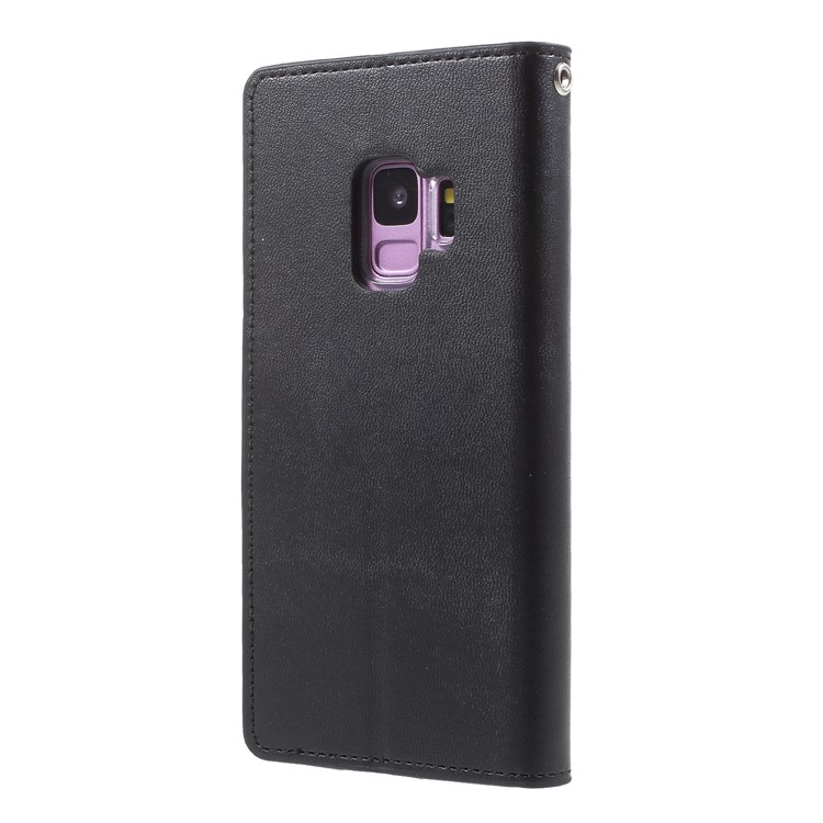 MERCURY GOOSPERY Sonata Diary Leather Wallet Stand Cover for Samsung Galaxy S9 SM-G960 - Black-2