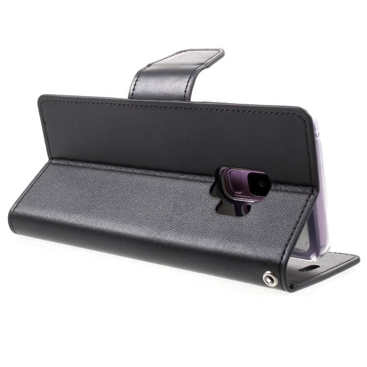 MERCURY GOOSPERY Sonata Diary Leather Wallet Stand Cover for Samsung Galaxy S9 SM-G960 - Black-5