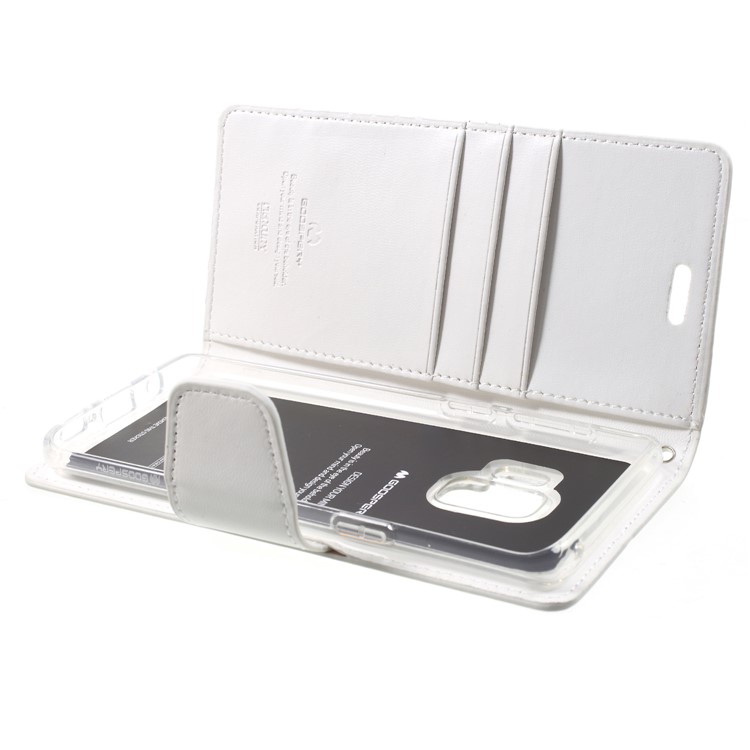 MERCURY GOOSPERY Sonata Diary Leather Wallet Stand Case for Samsung Galaxy S9 SM-G960 - White-6