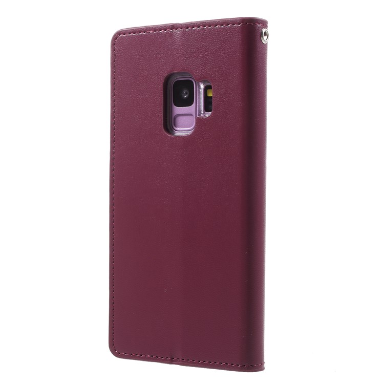 MERCURY GOOSPERY Sonata Diary Leather Wallet Stand Shell for Samsung Galaxy S9 SM-G960 - Wine Red-2