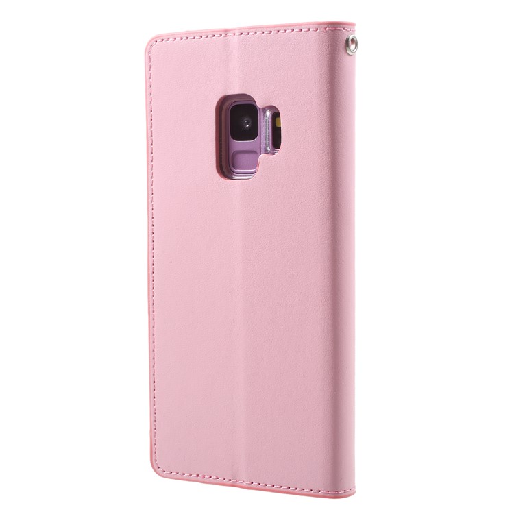 MERCURY GOOSPERY Sonata Diary Leather Wallet Stand Mobile Phone Cover for Samsung Galaxy S9 SM-G960 - Pink-2