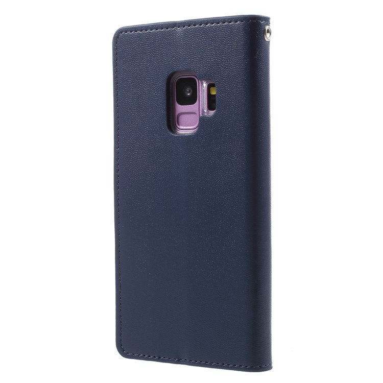 MERCURY GOOSPERY Sonata Diary Leather Wallet Stand Protective Cover for Samsung Galaxy S9 SM-G960 - Dark Blue-2