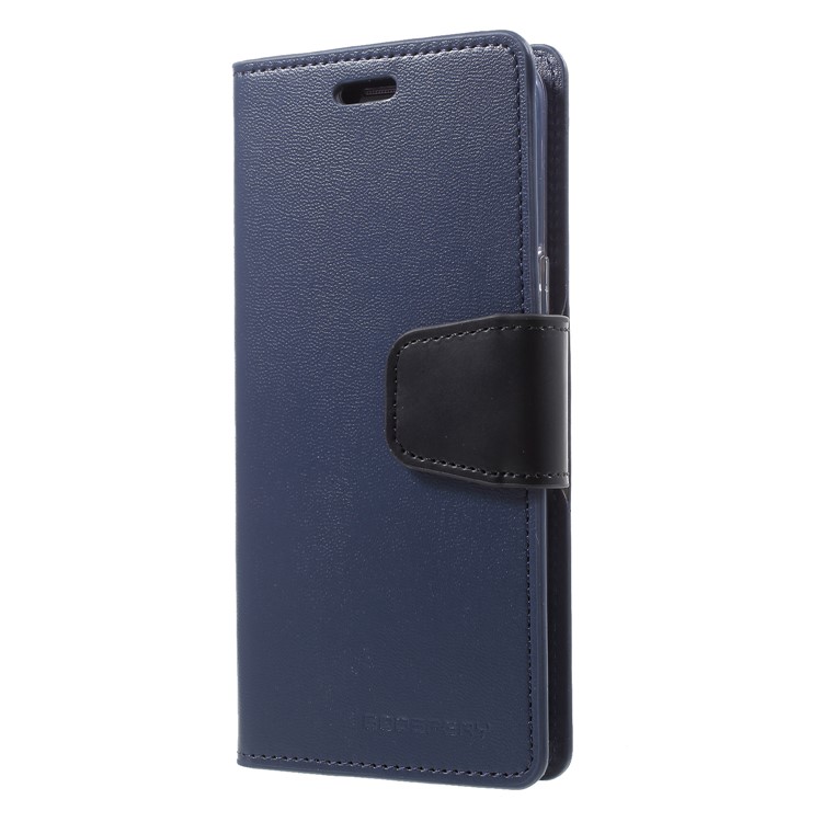 MERCURY GOOSPERY Sonata Diary Leather Wallet Stand Protective Cover for Samsung Galaxy S9 SM-G960 - Dark Blue-3