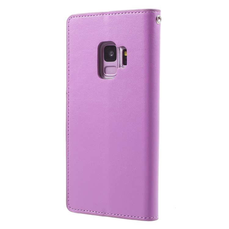 MERCURY GOOSPERY Sonata Diary Leather Wallet Stand Protective Case for Samsung Galaxy S9 SM-G960 - Purple-2