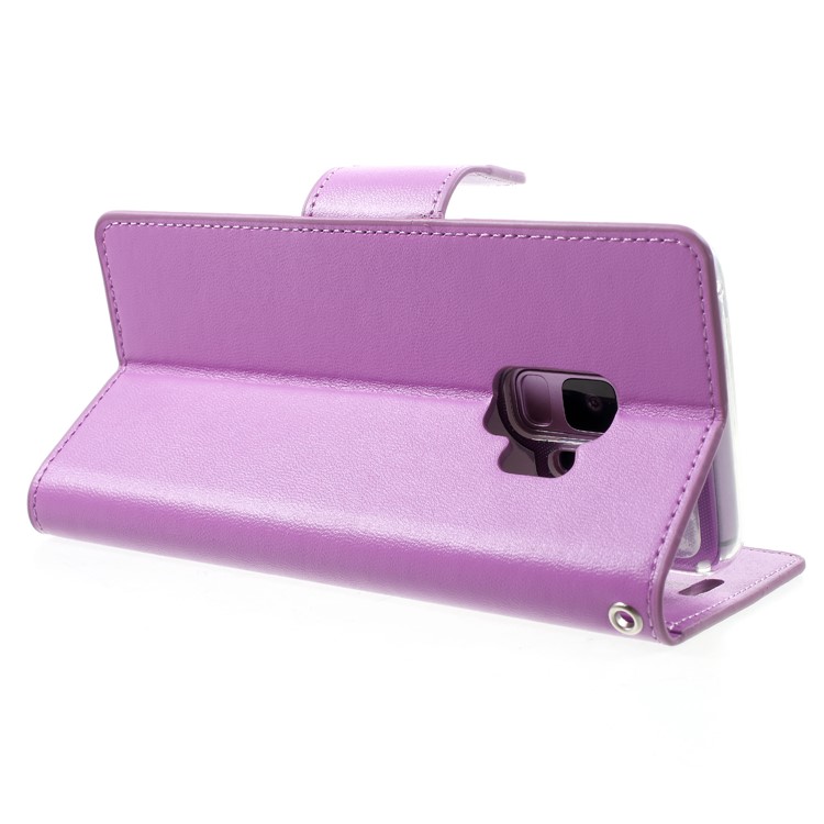 MERCURY GOOSPERY Sonata Diary Leather Wallet Stand Protective Case for Samsung Galaxy S9 SM-G960 - Purple-5