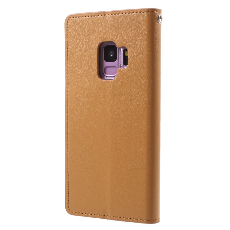 MERCURY GOOSPERY Sonata Diary Leather Wallet Stand Protective Shell for Samsung Galaxy S9 SM-G960 - Brown-2