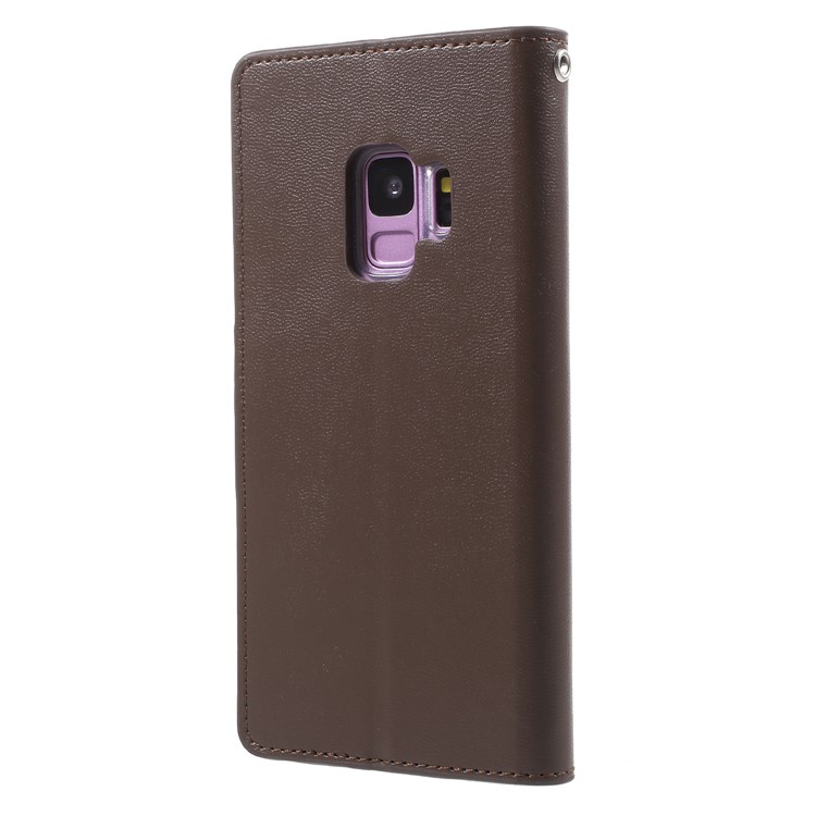 MERCURY GOOSPERY Sonata Diary Leather Wallet Stand Protective Casing for Samsung Galaxy S9 SM-G960 - Coffee-2