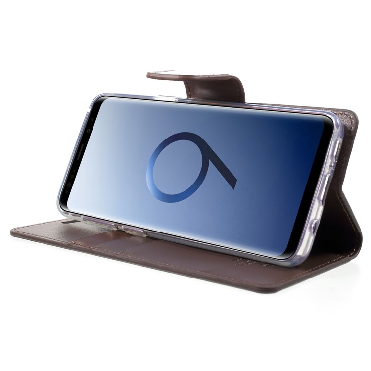 MERCURY GOOSPERY Sonata Diary Leather Wallet Stand Protective Casing for Samsung Galaxy S9 SM-G960 - Coffee-4