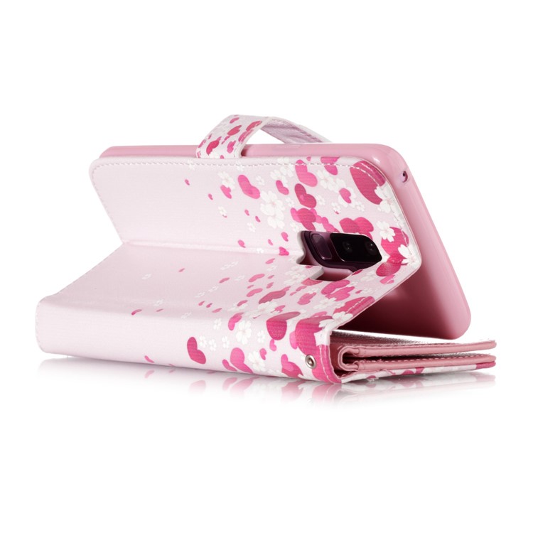 Patterned 9 Card Slots Wallet Leather Stand Cover for Samsung Galaxy S9+ SM-G965 - Hearts-3