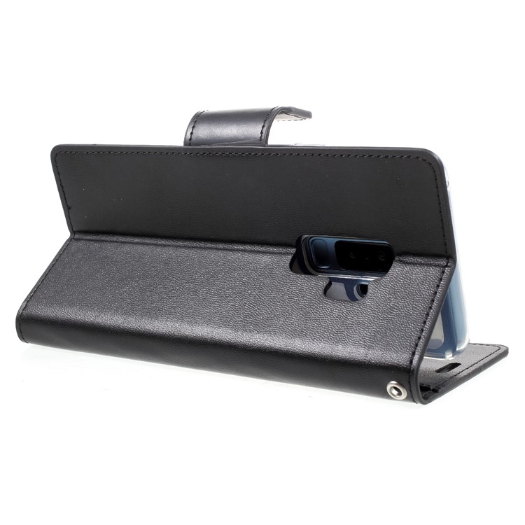 MERCURY GOOSPERY Sonata Diary Leather Wallet Stand Cover for Samsung Galaxy S9 Plus SM-G965 - Black-5
